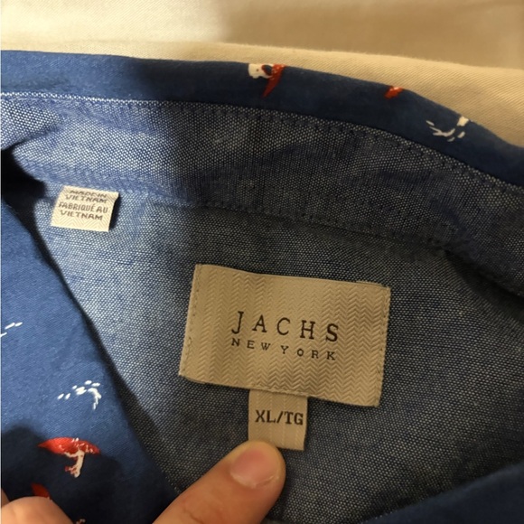 Jachs Navy and Red Patterned Casual Shirt - Picture 4 of 5